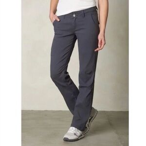 Prana Halle Stretch Nylon Roll-Up Hiking Pants, Coal, Size 12